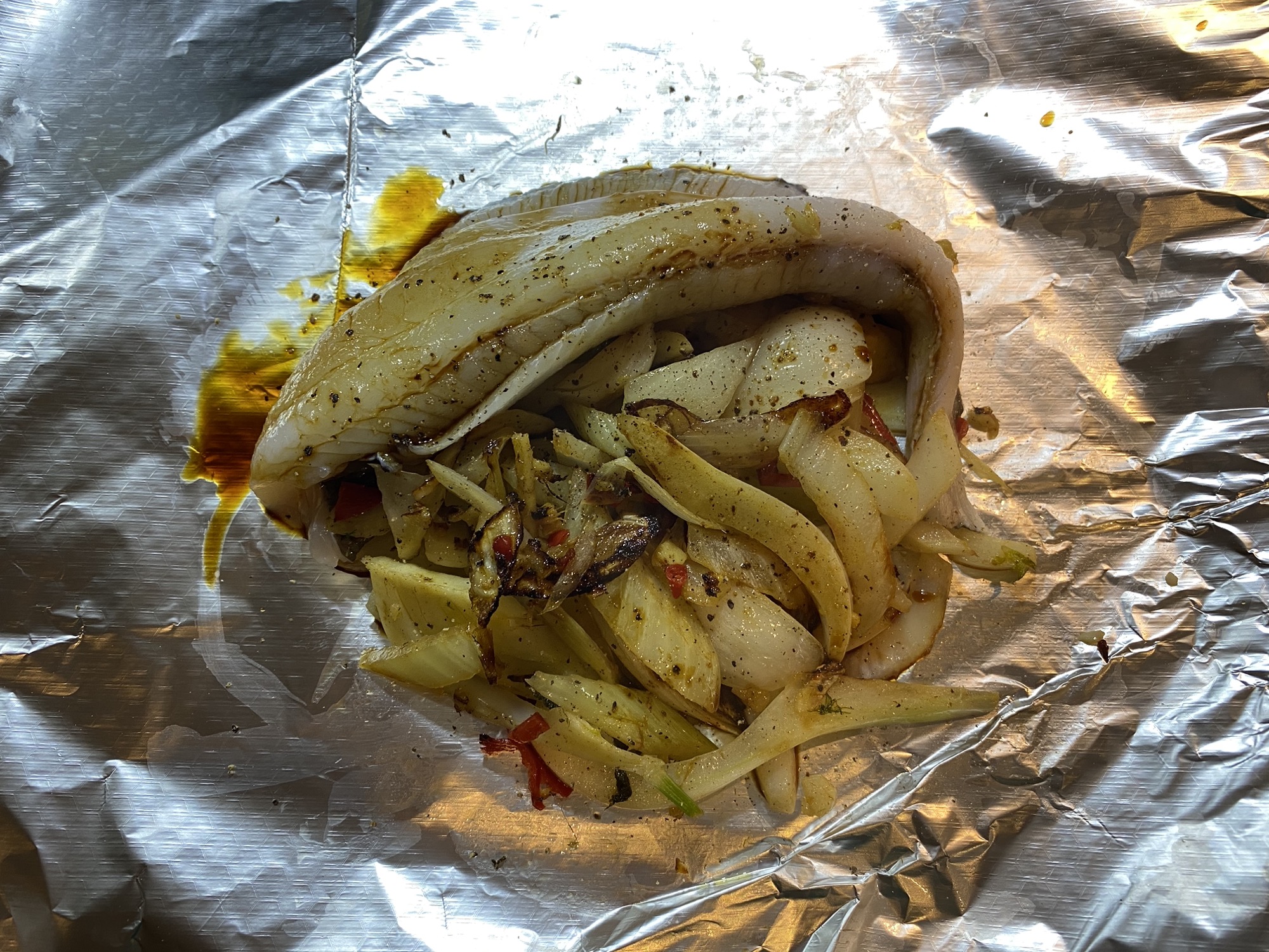 Pan-Fried Fish with Fennel & Leek