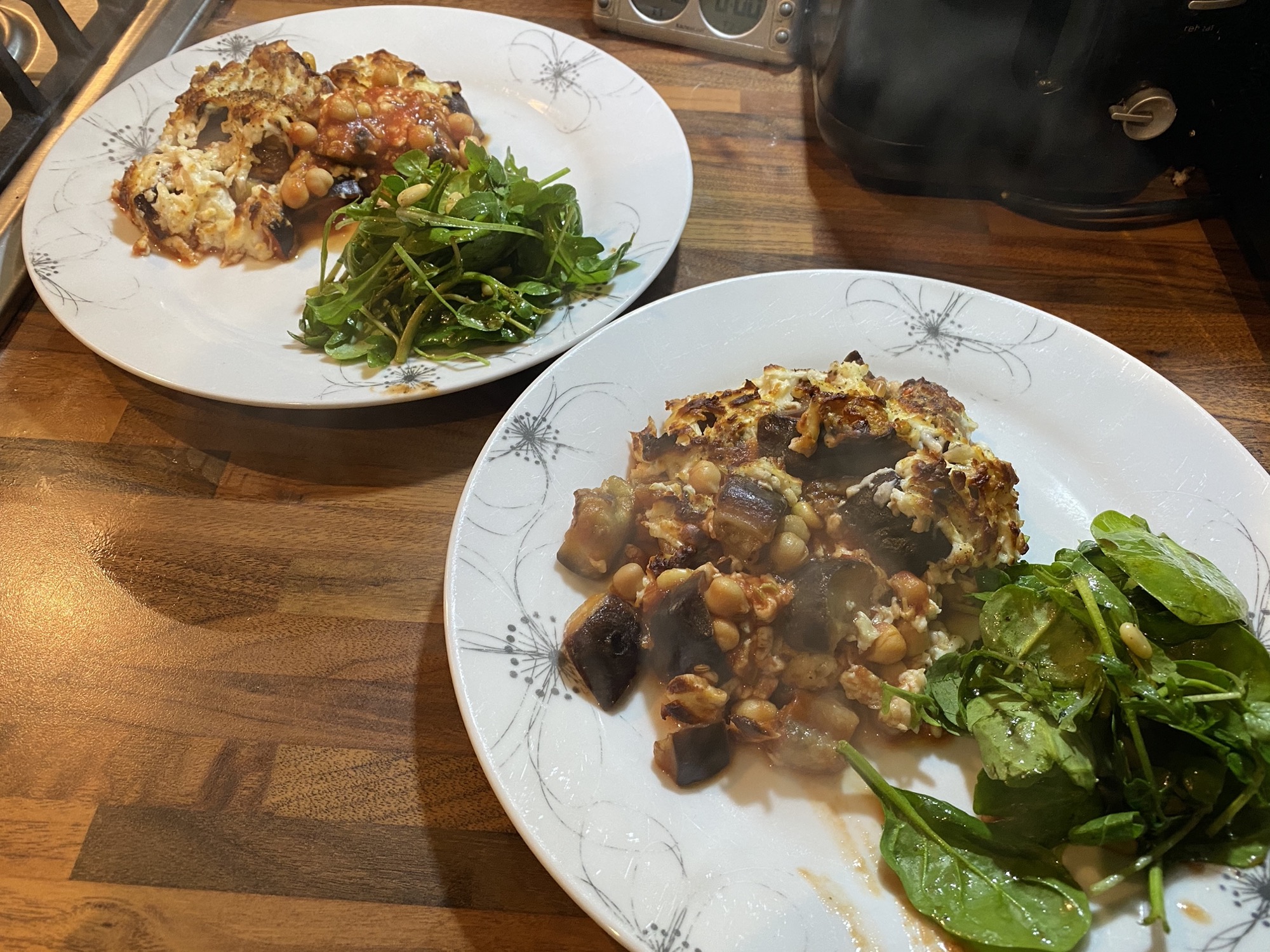 Baked Aubergine & Chickpea Gratin
