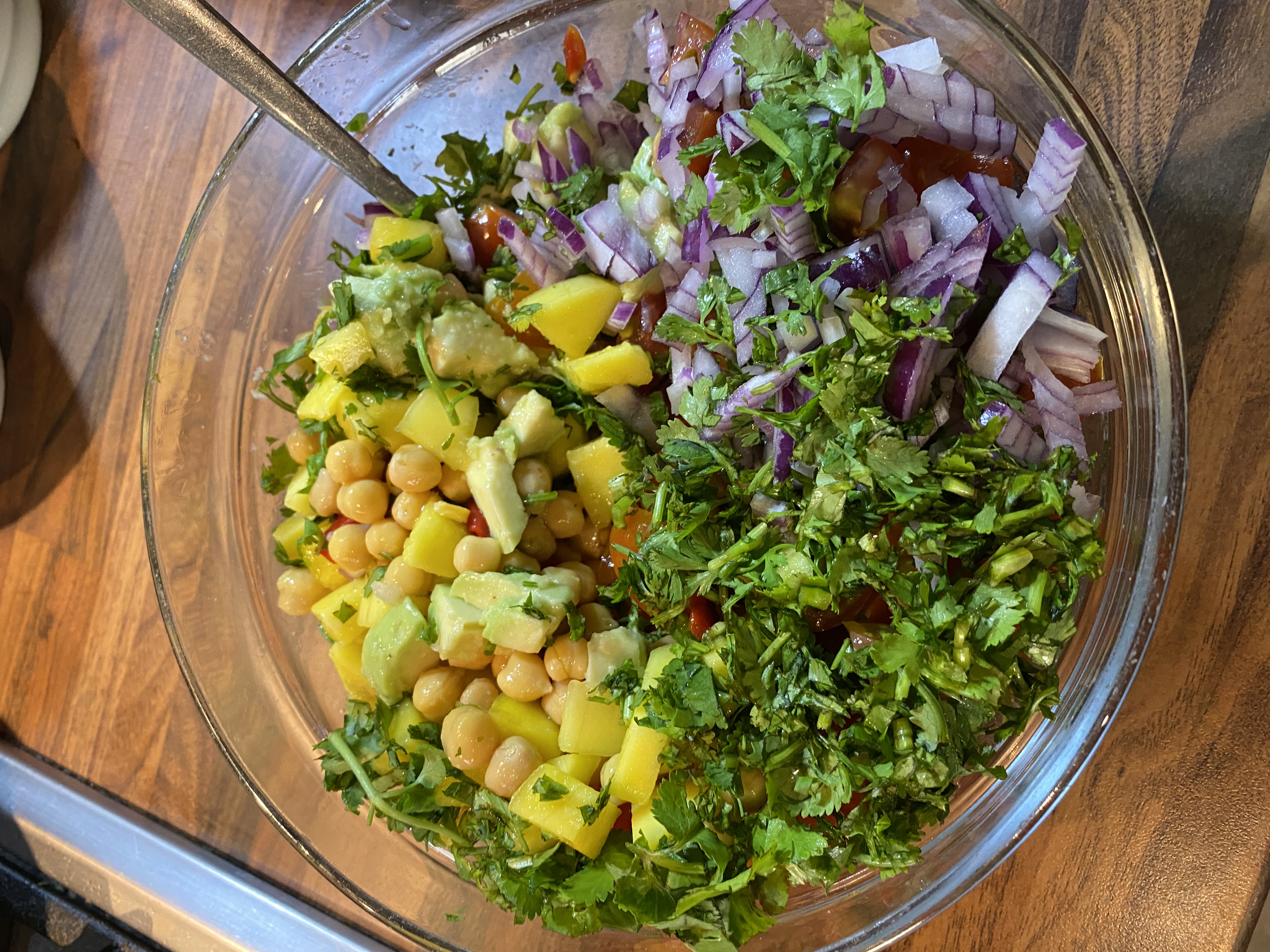 Sea Bass, Mango & Chickpea Salad