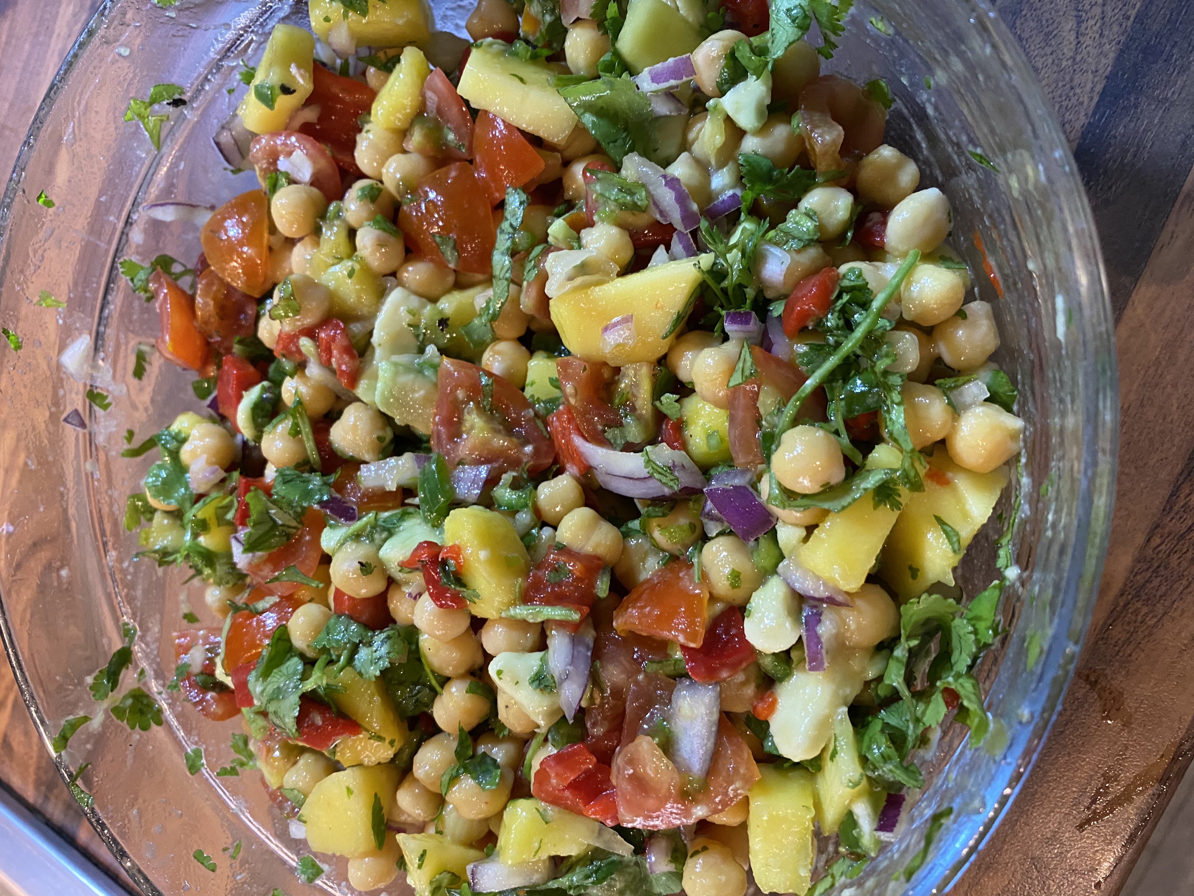 Sea Bass, Mango & Chickpea Salad