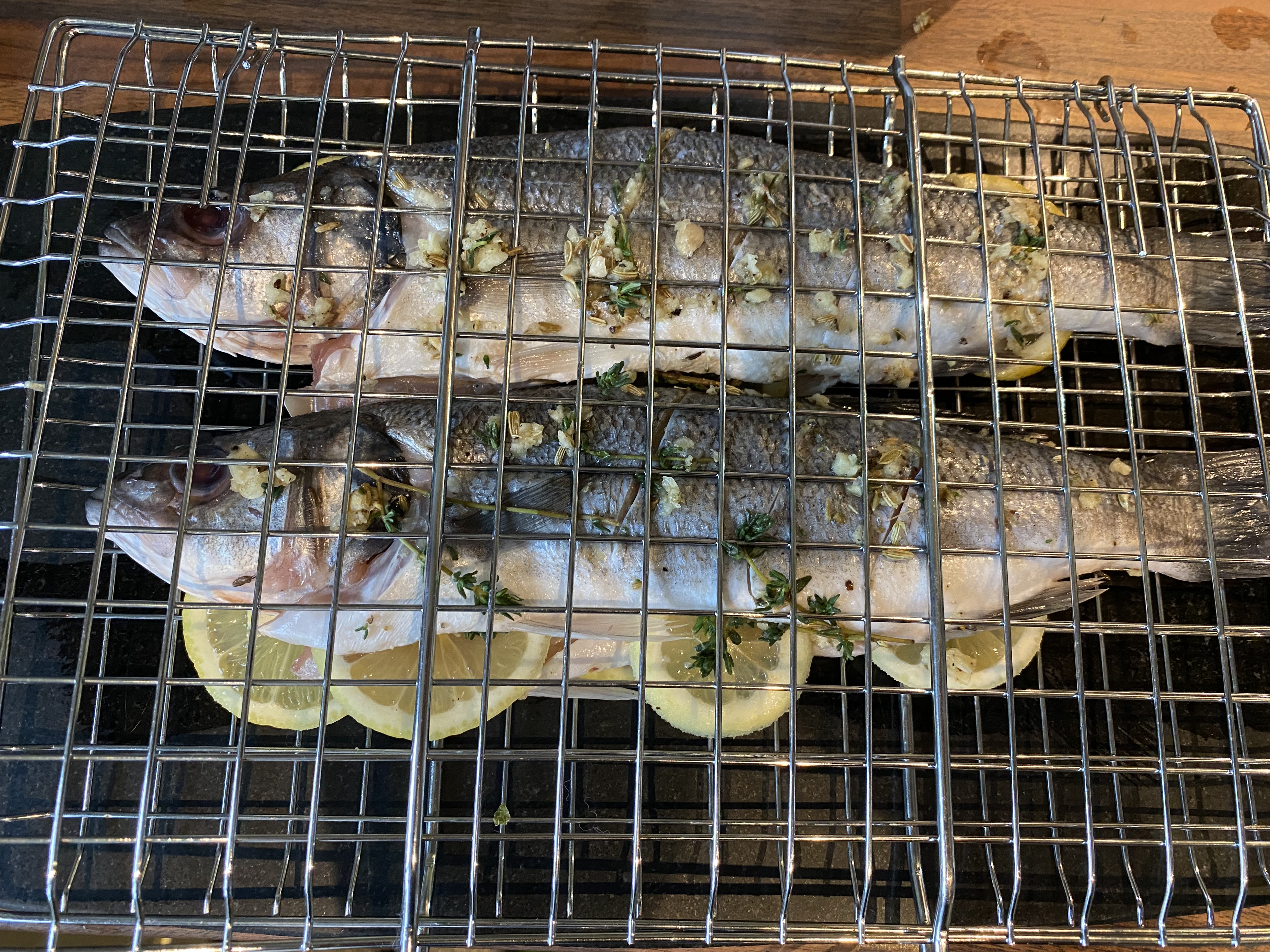 Whole Sea Bass with Fennel & Lemon