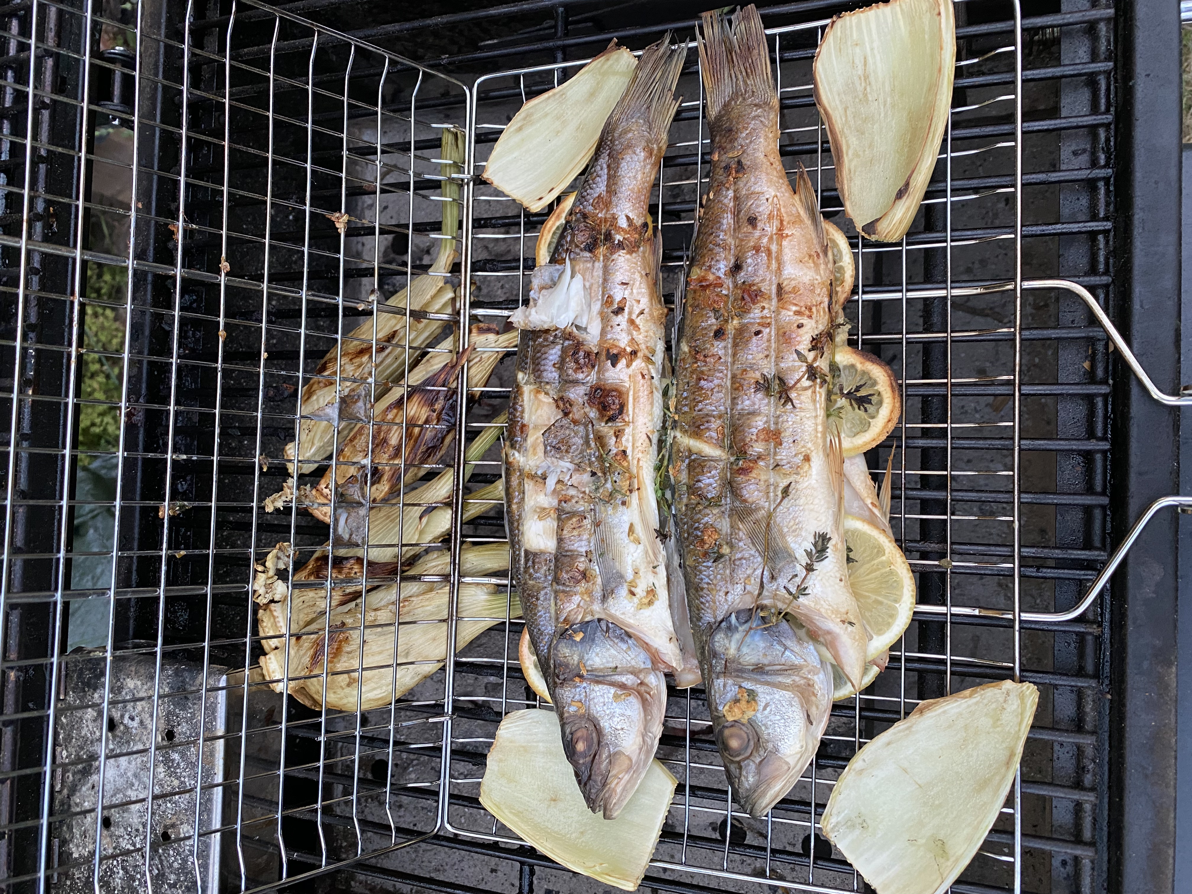 Whole Sea Bass with Fennel & Lemon