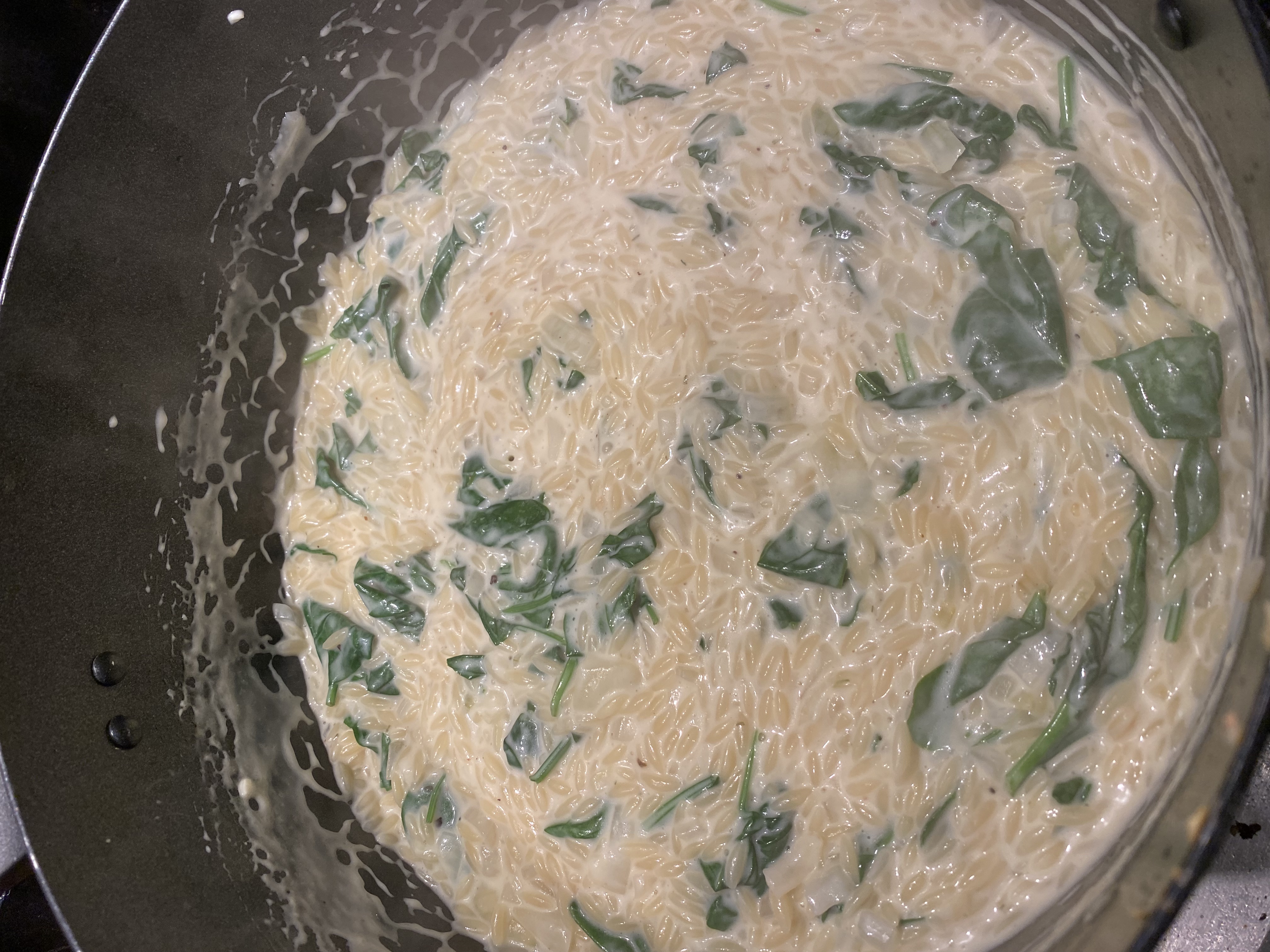 Creamy Salmon & Spinach Orzo