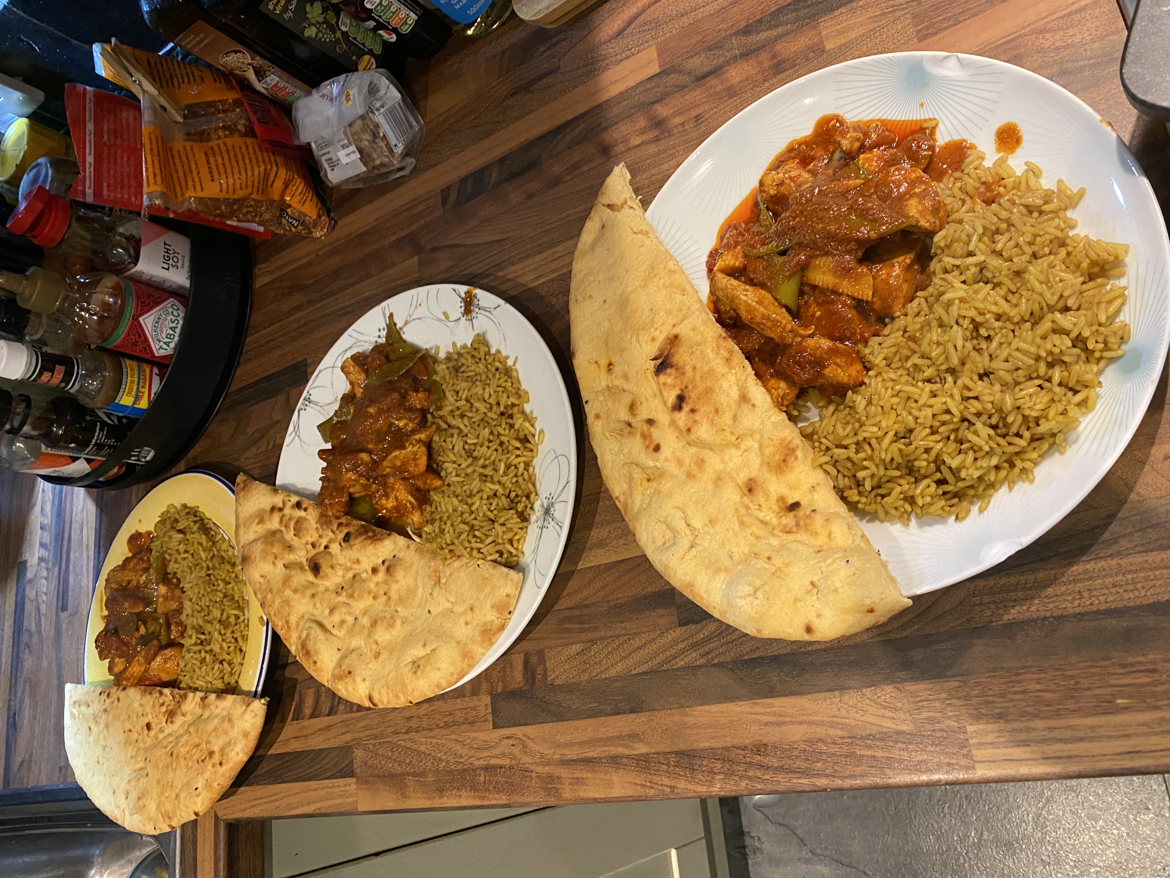 Chicken & Vegetable Curry with Naan & Pilau Rice