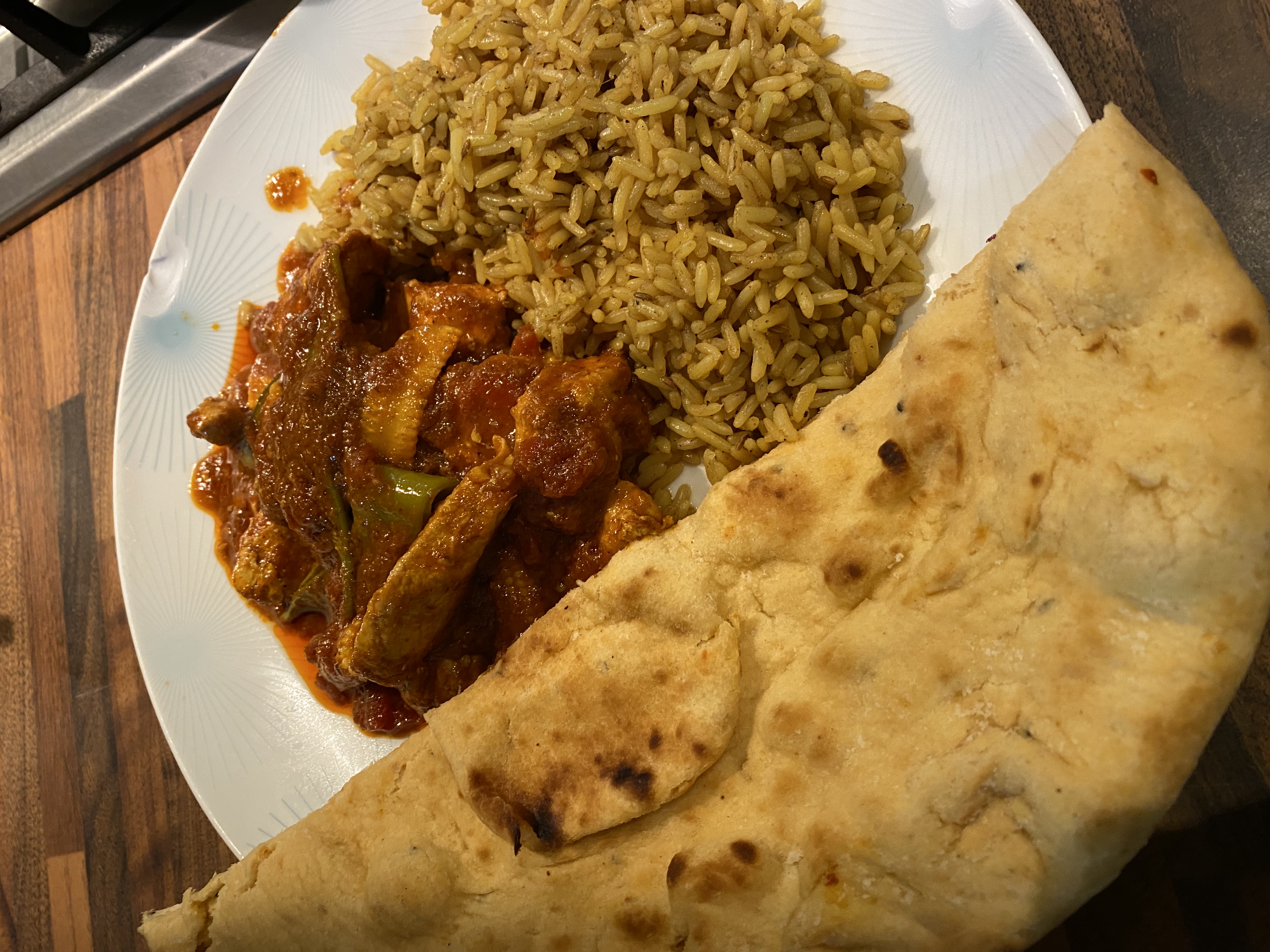 Chicken & Vegetable Curry with Naan & Pilau Rice