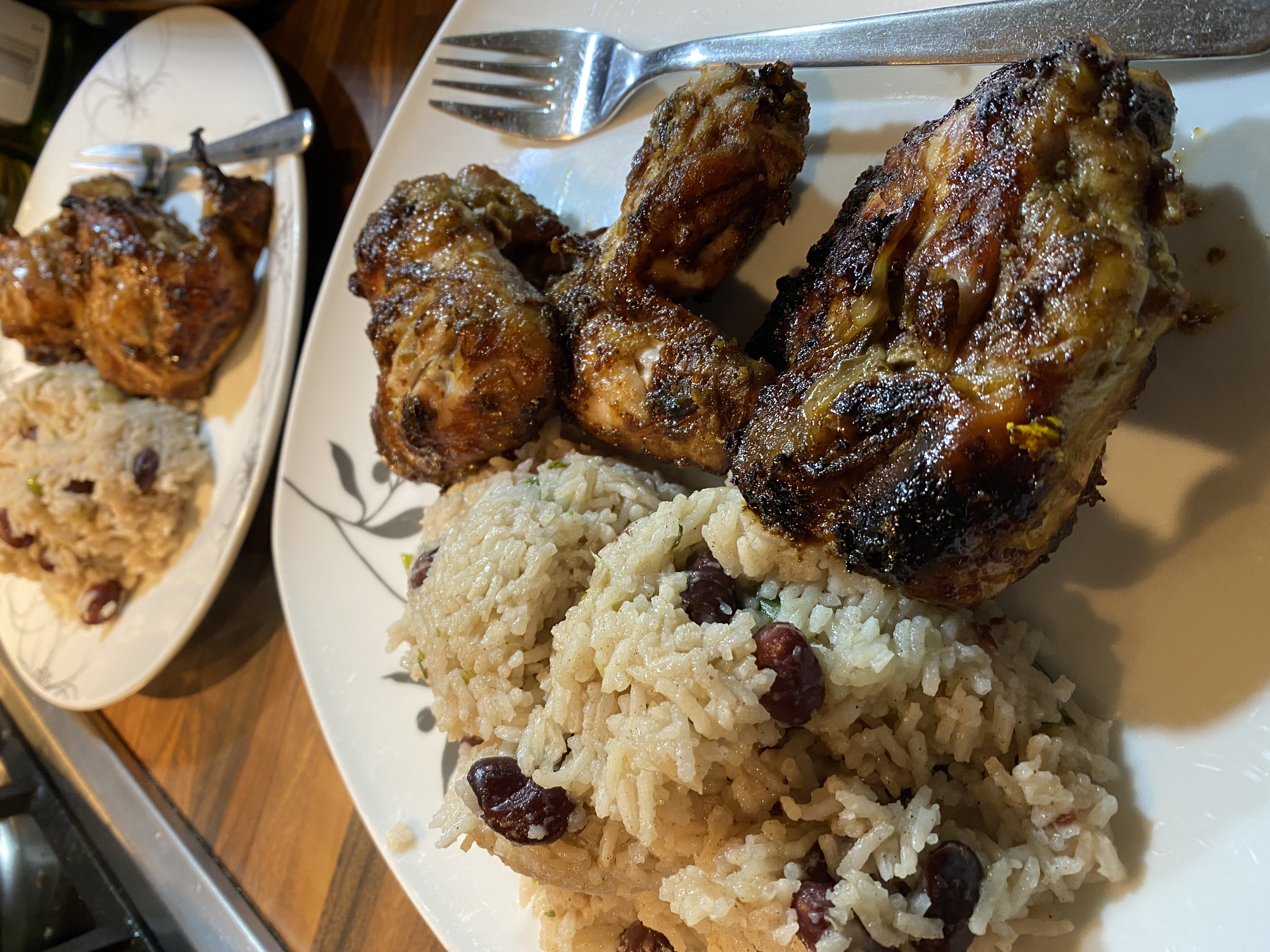 Jerk-Style Chicken with Rice and Peas