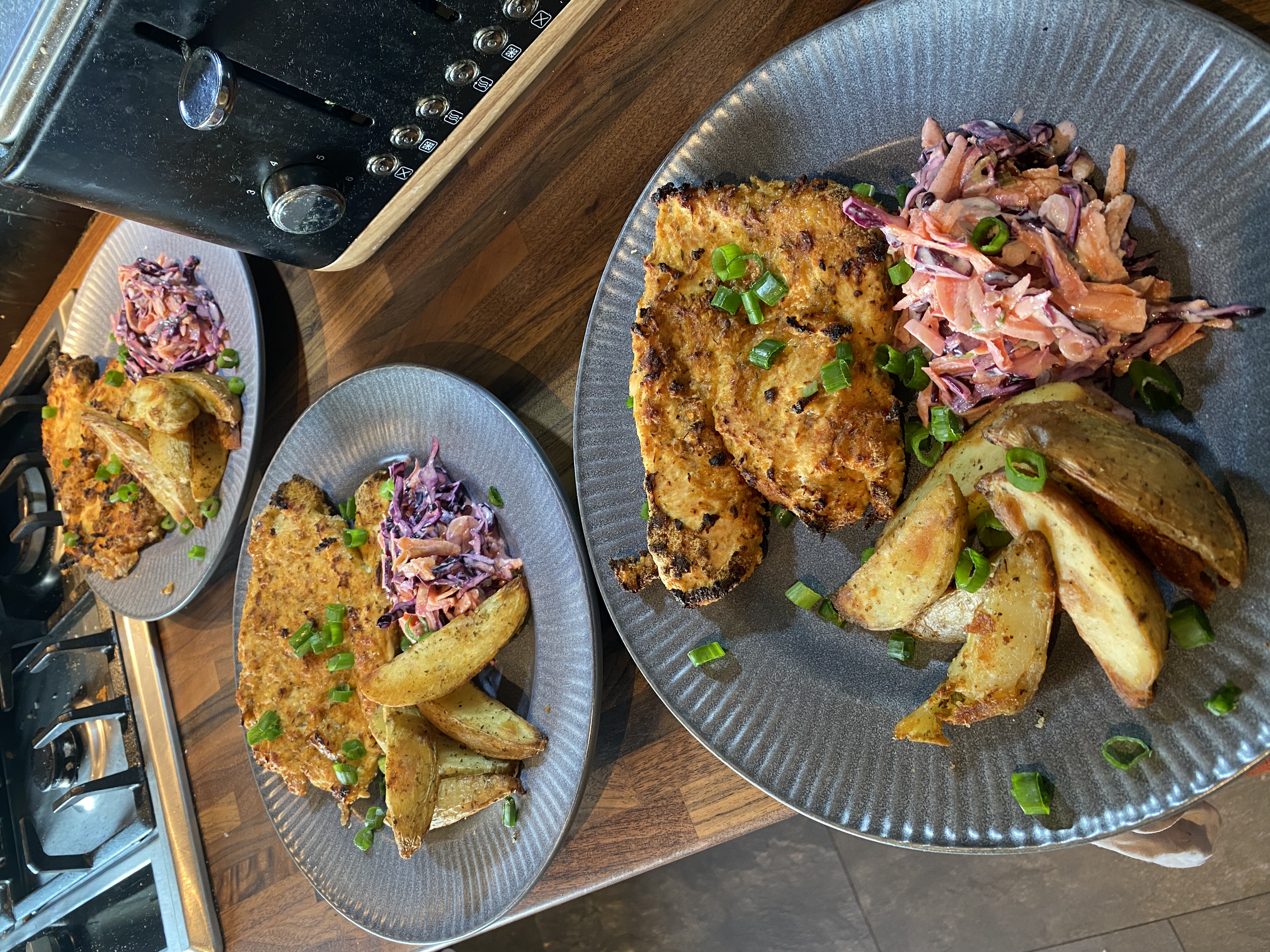 Crispy Fried Chicken Salad with Croutons
