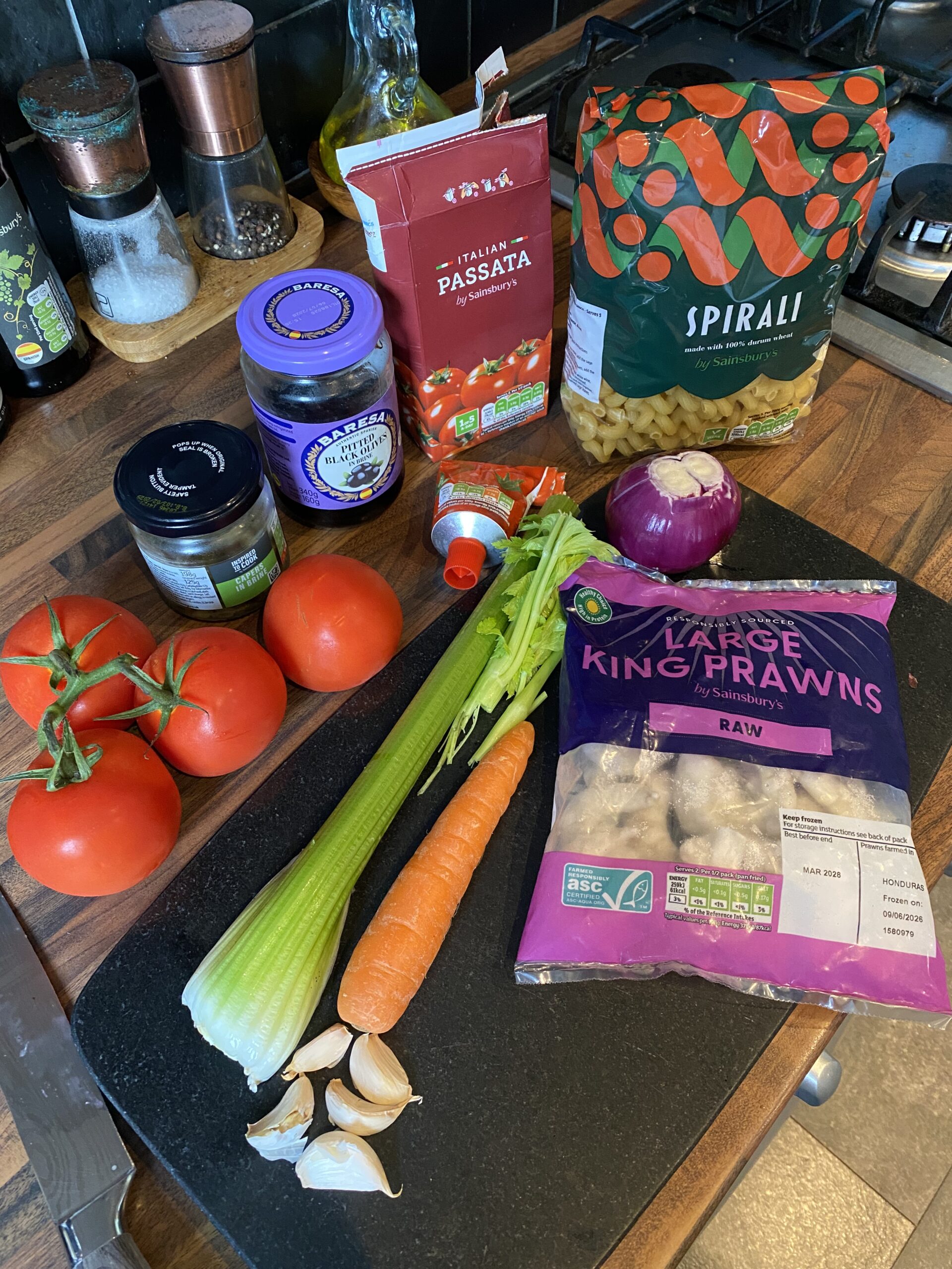 Homemade Tomato Sauce Prawn Pasta