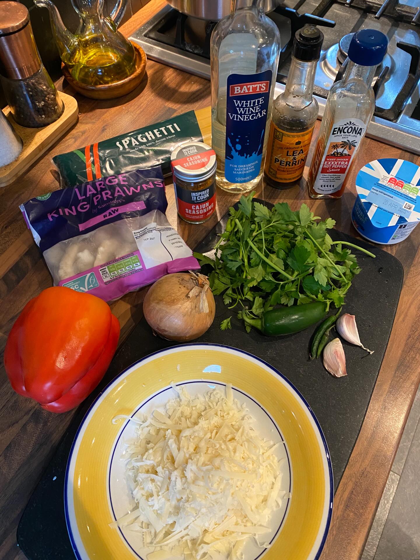 Cajun Prawn Spaghetti