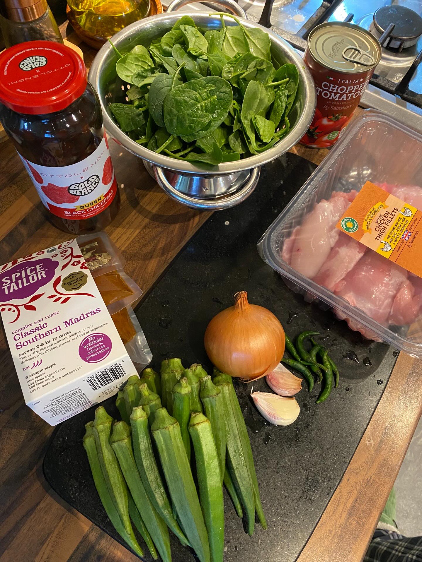 Chicken, Chickpea, Okra & Spinach Madras