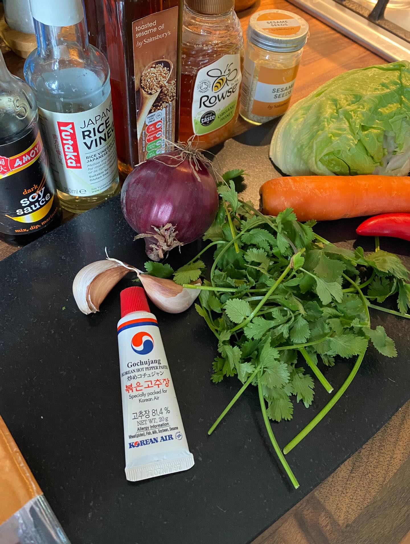 Korean Gochujang Chicken Wraps