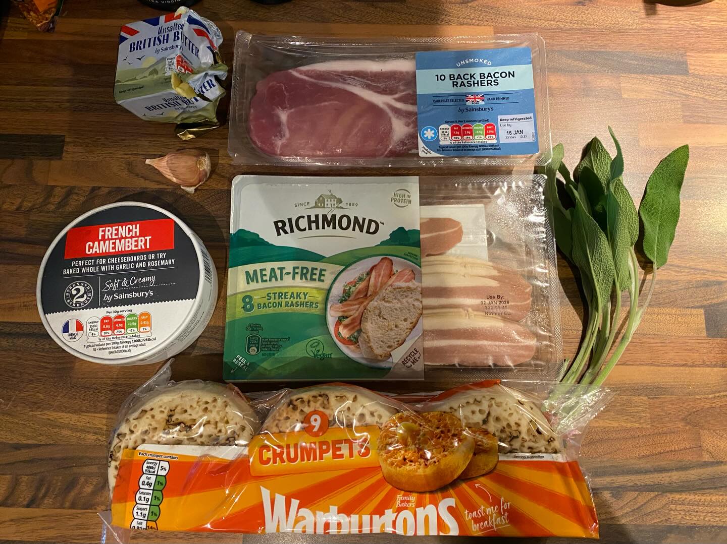 Camembert, Bacon & Sage Butter Crumpets