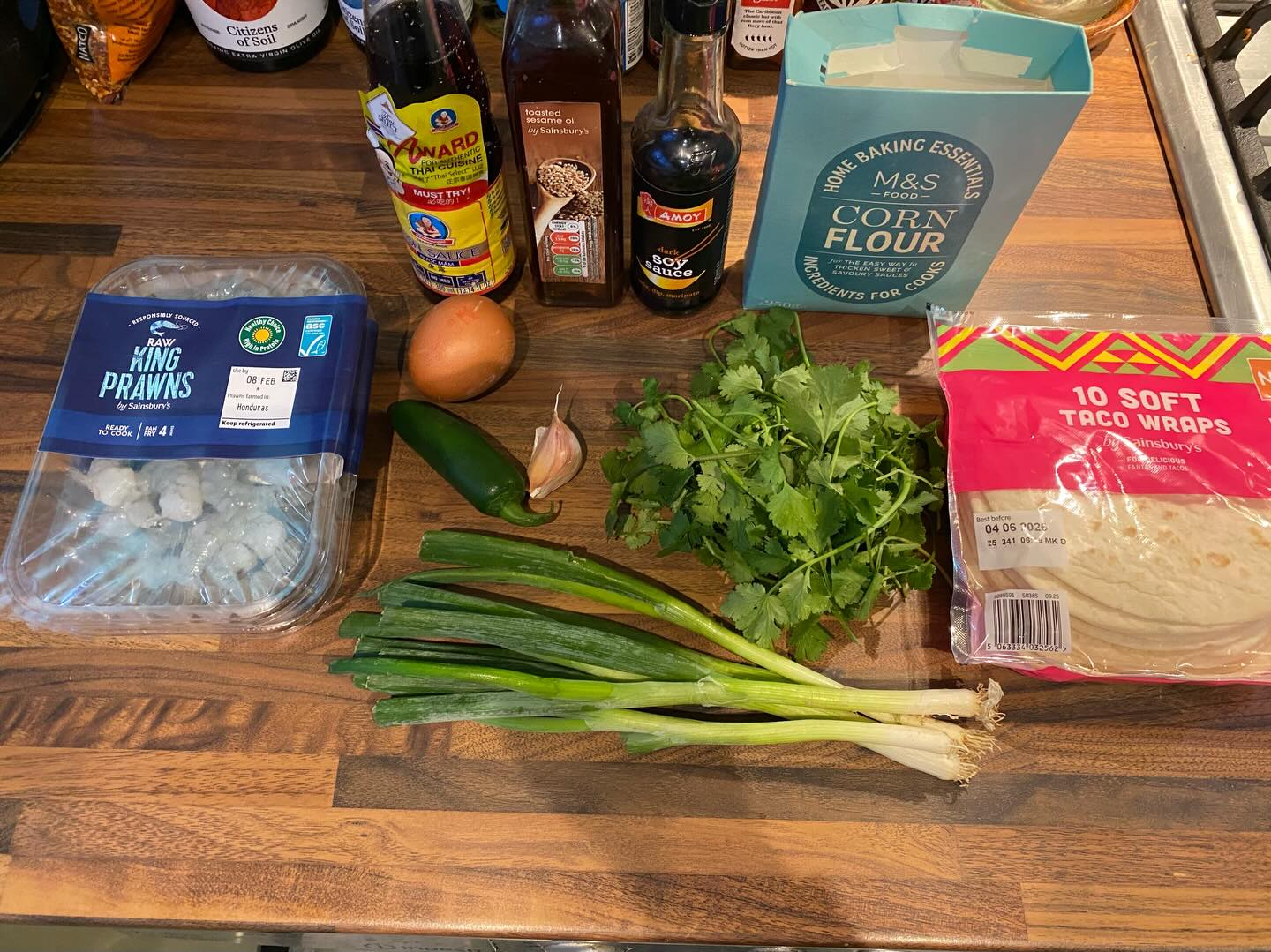 Smashed Prawn Tacos